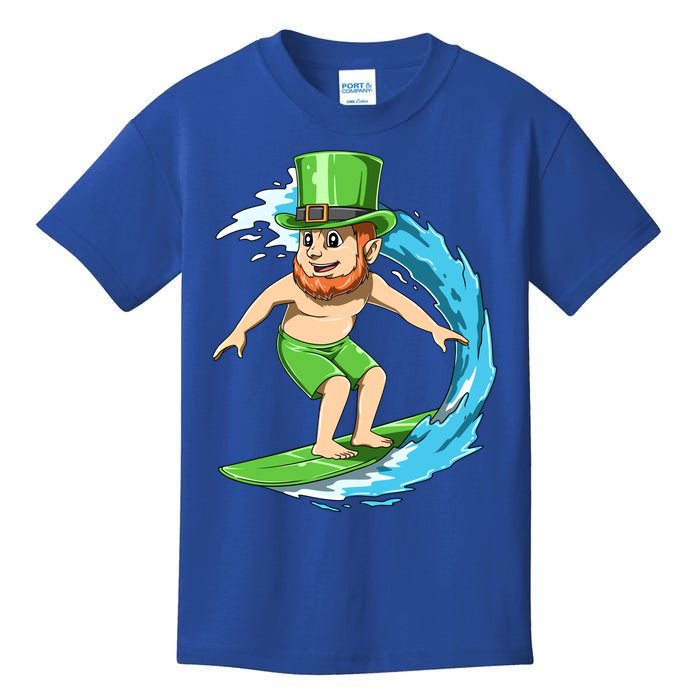 Surfing Leprechaun Hawaiian Irish St Patrick's Day Surfers Gift Kids T-Shirt