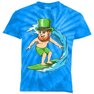 Surfing Leprechaun Hawaiian Irish St Patrick's Day Surfers Gift Kids Tie-Dye T-Shirt