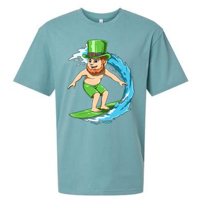 Surfing Leprechaun Hawaiian Irish St Patrick's Day Surfers Gift Sueded Cloud Jersey T-Shirt