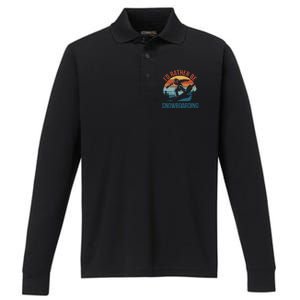 Snowboarding Lover Humor Design Funny Snowboarder Gift Performance Long Sleeve Polo