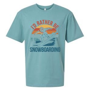 Snowboarding Lover Humor Design Funny Snowboarder Gift Sueded Cloud Jersey T-Shirt