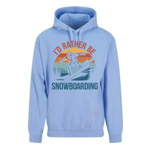 Snowboarding Lover Humor Design Funny Snowboarder Gift Unisex Surf Hoodie