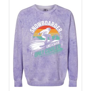 Snowboarding Lover Humor Design Funny Snowboarder Gift Colorblast Crewneck Sweatshirt