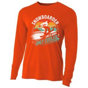 Snowboarding Lover Humor Design Funny Snowboarder Gift Cooling Performance Long Sleeve Crew