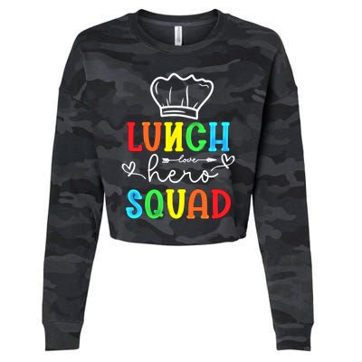 School Lunch Hero Squad Funny Cafeteria Workers Gift Cropped Pullover Crew