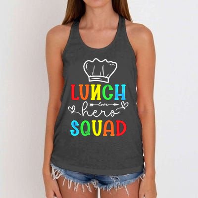 School Lunch Hero Squad Funny Cafeteria Workers Gift Women's Knotted Racerback Tank