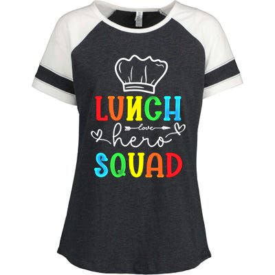 School Lunch Hero Squad Funny Cafeteria Workers Gift Enza Ladies Jersey Colorblock Tee