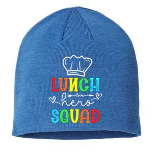 School Lunch Hero Squad Funny Cafeteria Workers Gift Sustainable Beanie