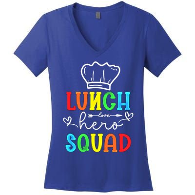 School Lunch Hero Squad Funny Cafeteria Workers Gift Women's V-Neck T-Shirt