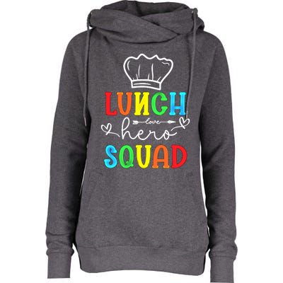 School Lunch Hero Squad Funny Cafeteria Workers Gift Womens Funnel Neck Pullover Hood