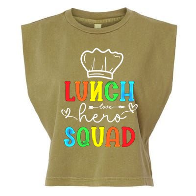 School Lunch Hero Squad Funny Cafeteria Workers Gift Garment-Dyed Women's Muscle Tee