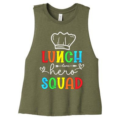 School Lunch Hero Squad Funny Cafeteria Workers Gift Women's Racerback Cropped Tank