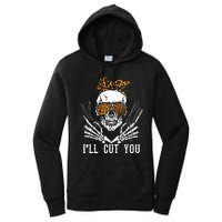 Skull Leopard Hairdresser ILl Cut You Halloween Women's Pullover Hoodie