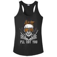 Skull Leopard Hairdresser ILl Cut You Halloween Ladies PosiCharge Competitor Racerback Tank