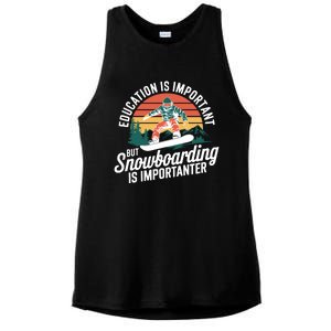 Snowboarding Lover Humor Design Funny Snowboarder Gift Ladies PosiCharge Tri-Blend Wicking Tank