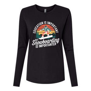 Snowboarding Lover Humor Design Funny Snowboarder Gift Womens Cotton Relaxed Long Sleeve T-Shirt