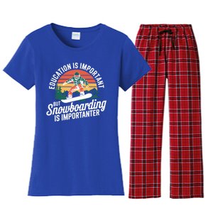 Snowboarding Lover Humor Design Funny Snowboarder Gift Women's Flannel Pajama Set