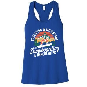 Snowboarding Lover Humor Design Funny Snowboarder Gift Women's Racerback Tank