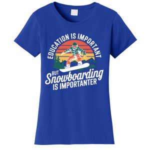 Snowboarding Lover Humor Design Funny Snowboarder Gift Women's T-Shirt