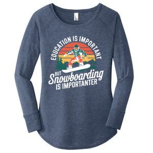 Snowboarding Lover Humor Design Funny Snowboarder Gift Women's Perfect Tri Tunic Long Sleeve Shirt