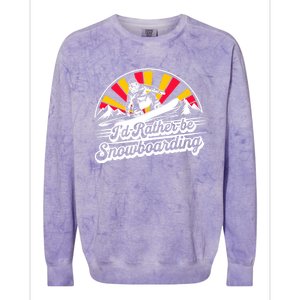 Snowboarding Lover Humor Design Funny Snowboarder Gift Colorblast Crewneck Sweatshirt