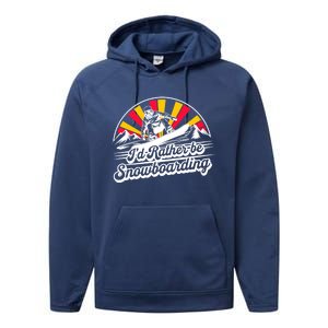 Snowboarding Lover Humor Design Funny Snowboarder Gift Performance Fleece Hoodie