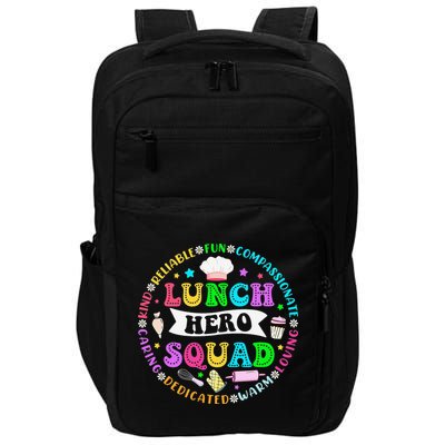 School Lunch Hero Squad Funny Cafeteria Workers Lunch Lady Impact Tech Backpack