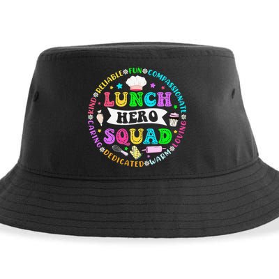 School Lunch Hero Squad Funny Cafeteria Workers Lunch Lady Sustainable Bucket Hat