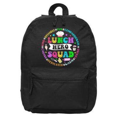School Lunch Hero Squad Funny Cafeteria Workers Lunch Lady 16 in Basic Backpack