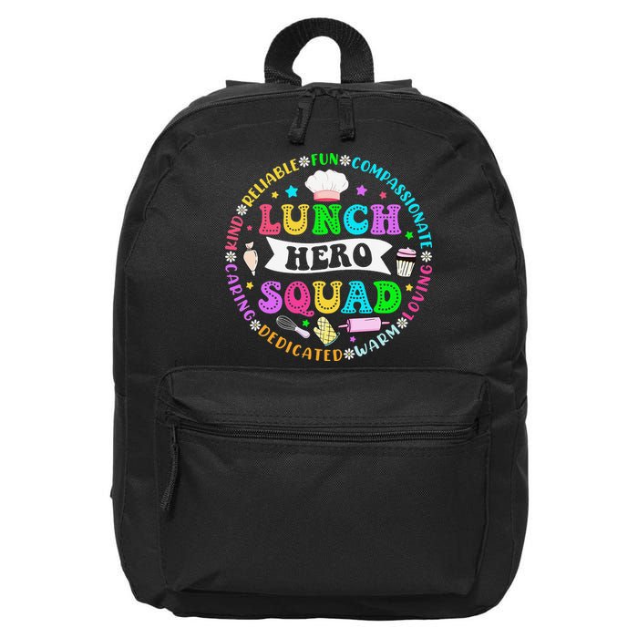 School Lunch Hero Squad Funny Cafeteria Workers Lunch Lady 16 in Basic Backpack