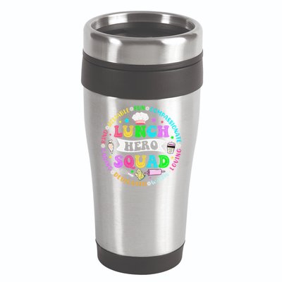 School Lunch Hero Squad Funny Cafeteria Workers Lunch Lady 16oz Travel Tumbler