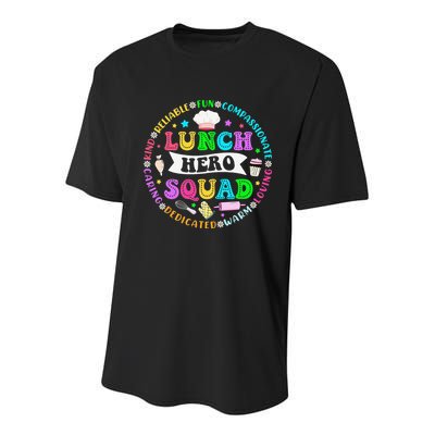 School Lunch Hero Squad Funny Cafeteria Workers Lunch Lady Youth Performance Sprint T-Shirt