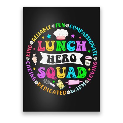 School Lunch Hero Squad Funny Cafeteria Workers Lunch Lady Poster