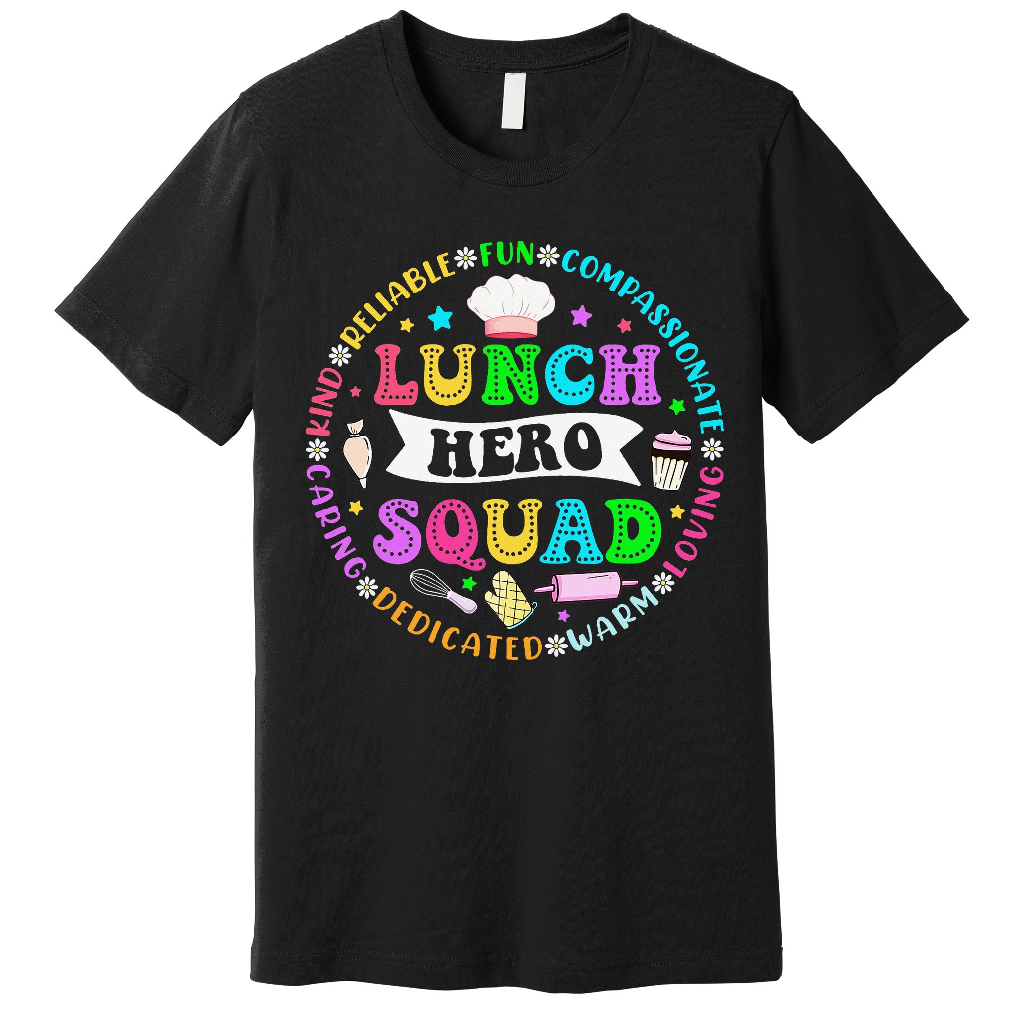 School Lunch Hero Squad Funny Cafeteria Workers Lunch Lady Premium T-Shirt