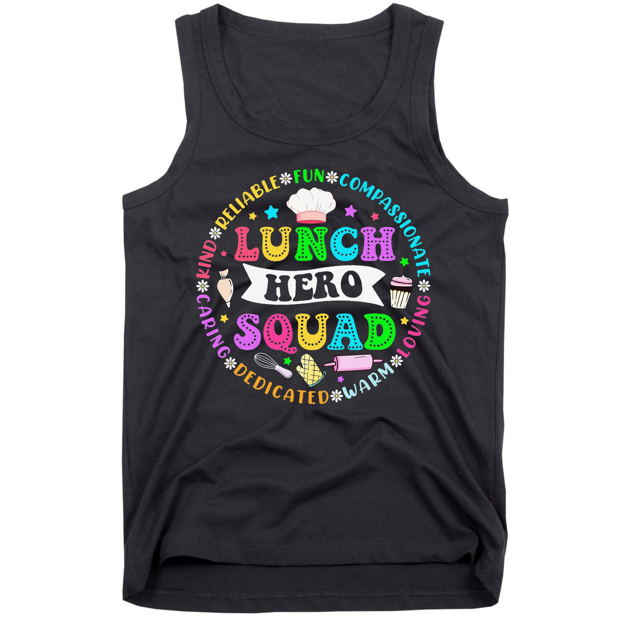 School Lunch Hero Squad Funny Cafeteria Workers Lunch Lady Tank Top