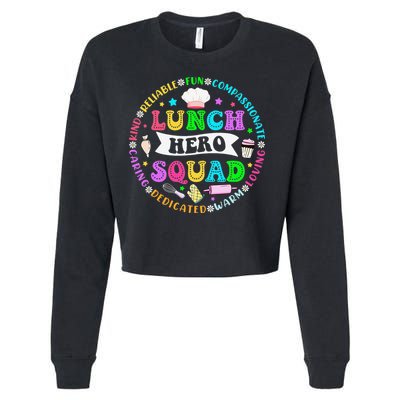 School Lunch Hero Squad Funny Cafeteria Workers Lunch Lady Cropped Pullover Crew