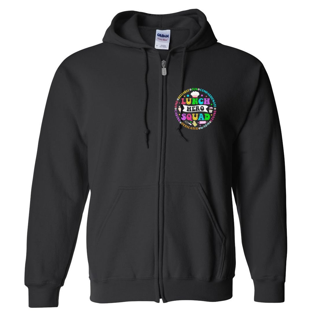 School Lunch Hero Squad Funny Cafeteria Workers Lunch Lady Full Zip Hoodie