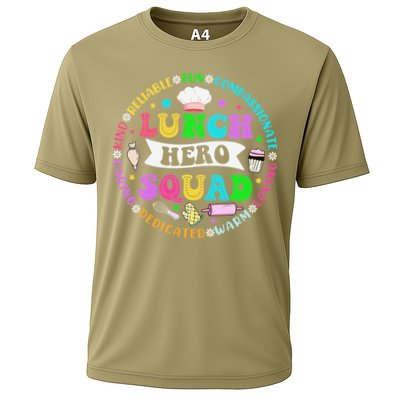 School Lunch Hero Squad Funny Cafeteria Workers Lunch Lady Cooling Performance Crew T-Shirt