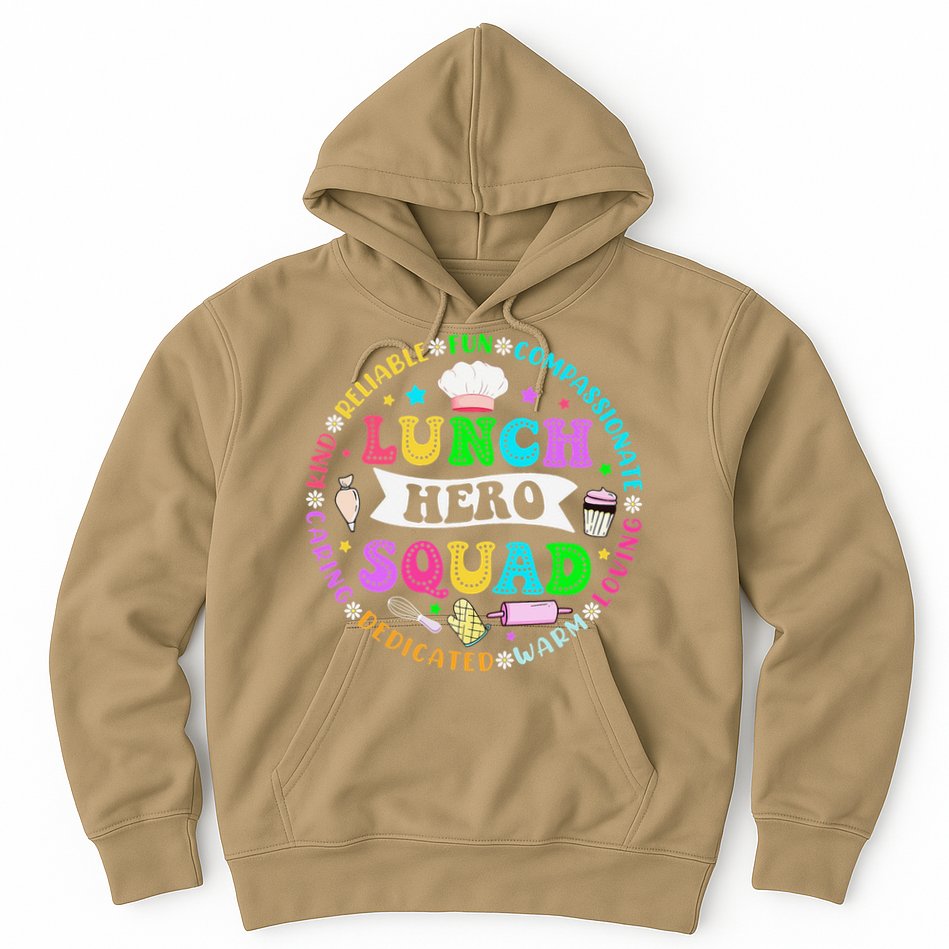 School Lunch Hero Squad Funny Cafeteria Workers Lunch Lady Hoodie