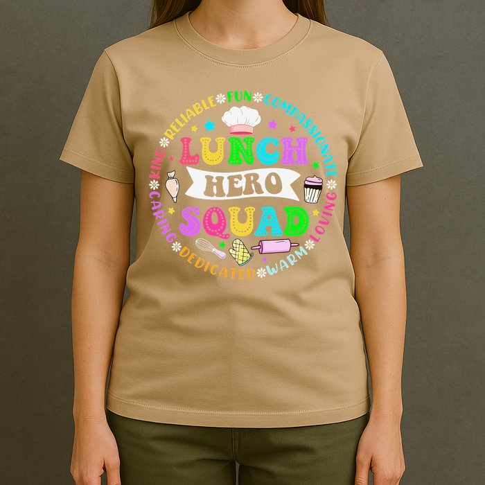 School Lunch Hero Squad Funny Cafeteria Workers Lunch Lady T-Shirt