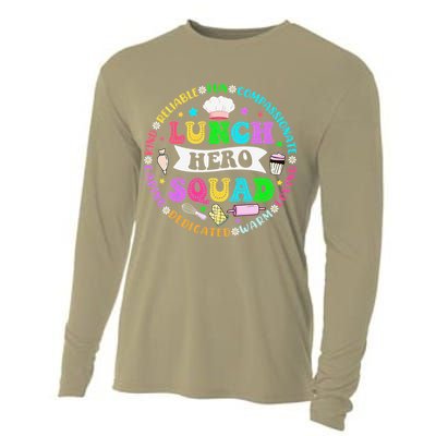 School Lunch Hero Squad Funny Cafeteria Workers Lunch Lady Cooling Performance Long Sleeve Crew