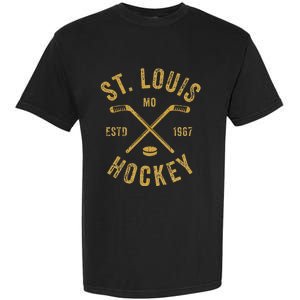 St. Louis Ice Hockey Hoodie Crossed Sticks Garment-Dyed Heavyweight T-Shirt