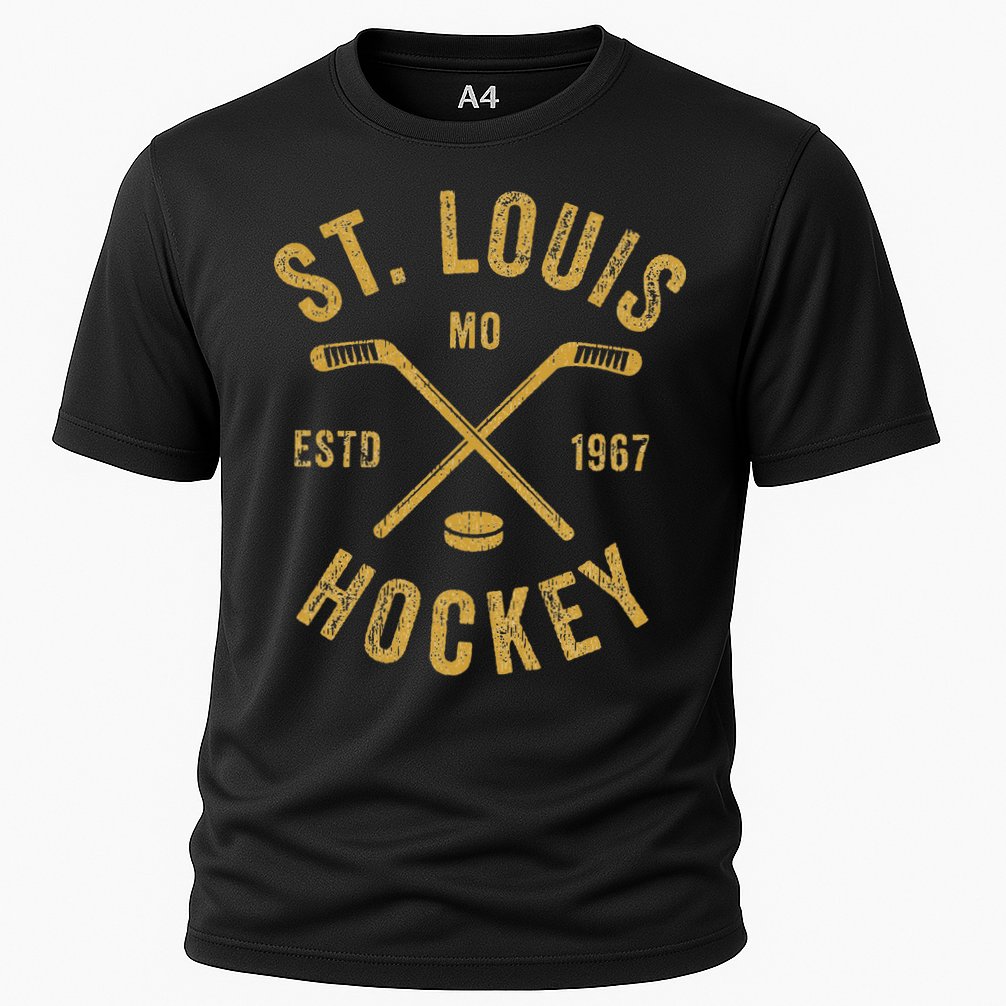St. Louis Ice Hockey Hoodie Crossed Sticks Cooling Performance Crew T-Shirt