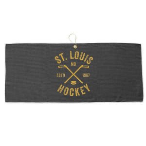 St. Louis Ice Hockey Hoodie Crossed Sticks Large Microfiber Waffle Golf Towel