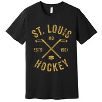 St. Louis Ice Hockey Hoodie Crossed Sticks Premium T-Shirt