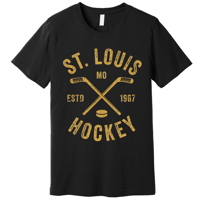 St. Louis Ice Hockey Hoodie Crossed Sticks Premium T-Shirt