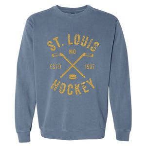 St. Louis Ice Hockey Hoodie Crossed Sticks Garment-Dyed Sweatshirt