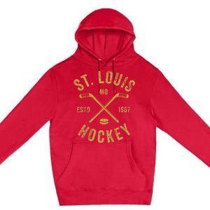 St. Louis Ice Hockey Hoodie Crossed Sticks Premium Pullover Hoodie