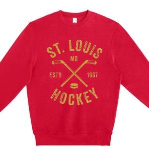 St. Louis Ice Hockey Hoodie Crossed Sticks Premium Crewneck Sweatshirt