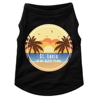 St Lucia Is My Happy Place Fun Beach Vacation Palm Trees Su Meaningful Gift Doggie Tank